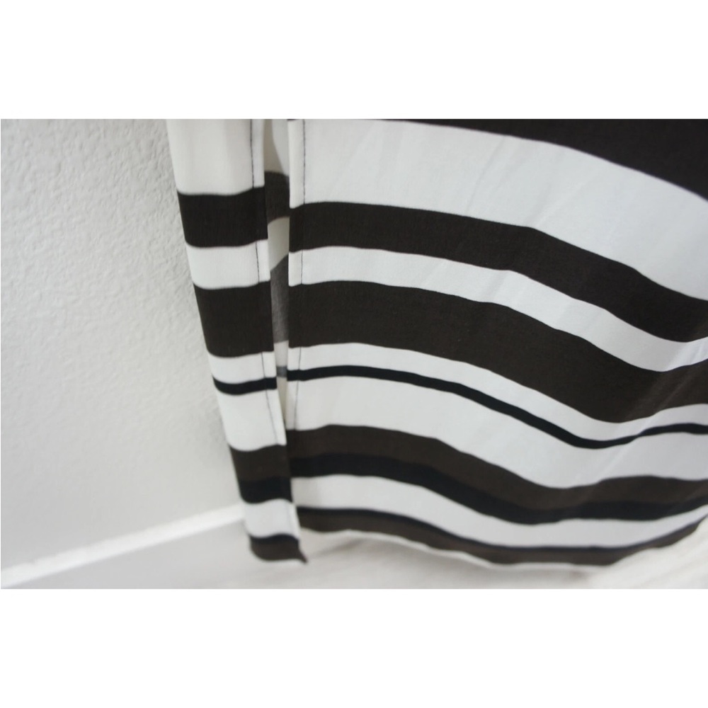Chico's Classic Striped Black Brown and White Pattern Maxi Dress - Picture 7 of 11